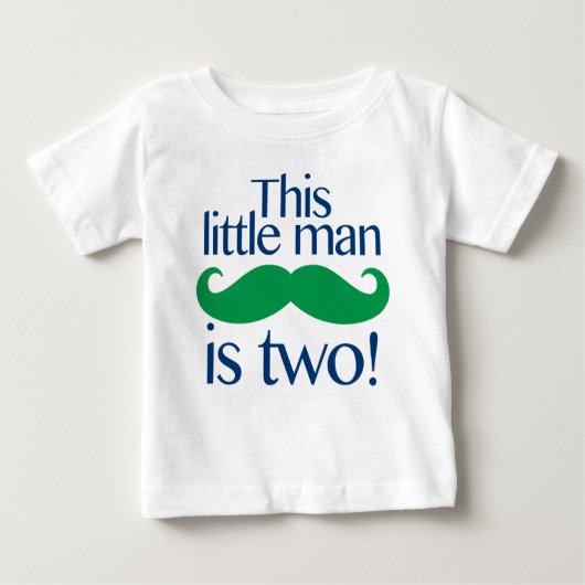 Little Man Mustache Geburtstag Shirt Navy & Green (Vorderseite)