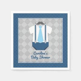 Little Man Mustache Krawatte Suspenders Baby Dusch Serviette