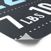 Little Man Mustache New Baby Boy Birth Stats Poster (Ecke)