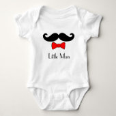 Little Man Mustache und Bowtie Funny Baby Strampler (Vorderseite)