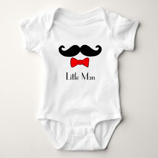 Little Man Mustache und Bowtie Funny Baby Strampler (Vorderseite)
