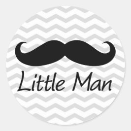 Little Man Mustache Zickzack Niedliche Jungs Gefal Runder Aufkleber