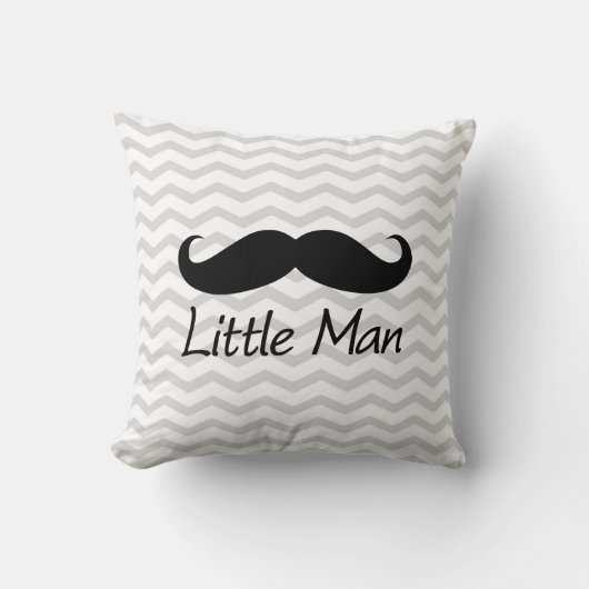 Little Man Mustache Zickzack Niedliche Jungs Kissen (Vorderseite)