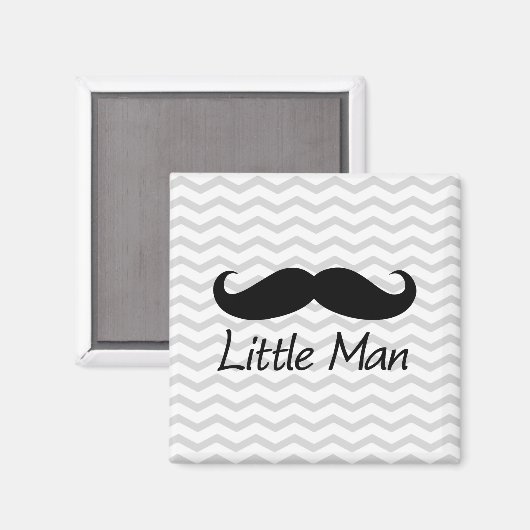 Little Man Mustache Zickzack Niedliche Jungs Magnet (Vorderseite/Rückseite)