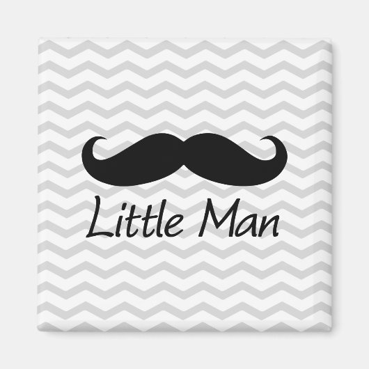 Little Man Mustache Zickzack Niedliche Jungs Magnet (Vorne)