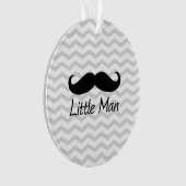 Little Man Mustache Zickzack Niedliche Jungs Ornament (Vorderseite)