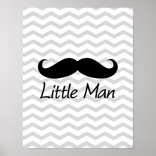 Little Man Mustache Zickzack Niedliche Jungs Poster (Vorne)