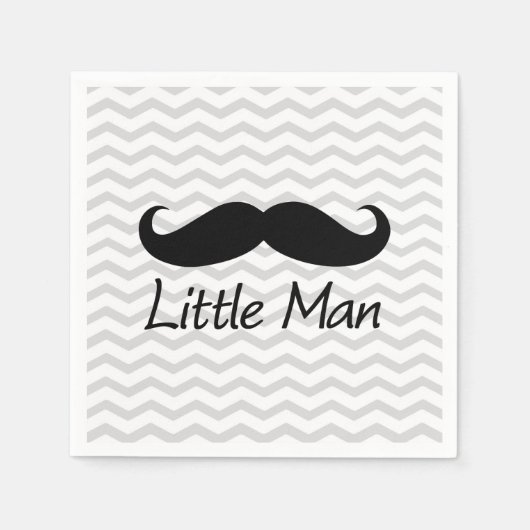 Little Man Mustache Zickzack Niedliche Jungs Serviette (Vorderseite)