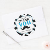 Little Man Mustache Zickzack Print Vielen Dank Runder Aufkleber (Umschlag)