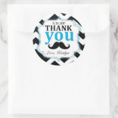 Little Man Mustache Zickzack Print Vielen Dank Runder Aufkleber (Tasche)