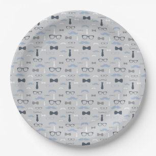 Little Man Paper Plate, Marine, Grau Pappteller