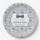 Little Man Paper Plate, Marine, Grau Pappteller (Vorderseite)
