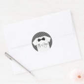 Little Man Pinstripe Baby Dusche Runder Aufkleber (Umschlag)