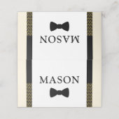 Little Man Platzkarte, Bow Krawatte Platzkarte (Außenseite Aufgefaltet)