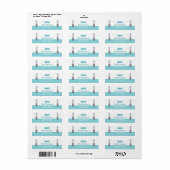 Little Man Return Address Label, Aqua und Grau (Vorne)