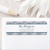 Little Man Return Address Label, Navy Blue, Grau (Insitu)
