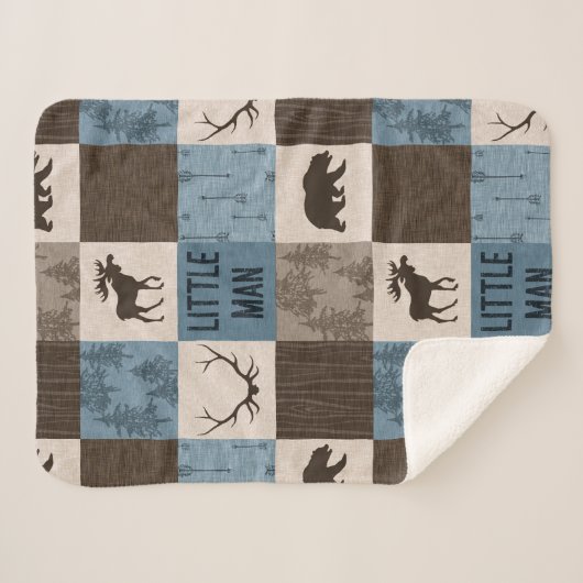 Little Man Rustic Minky Sherpa Blanket Sherpadecke (Vorderseite (Horizontal))