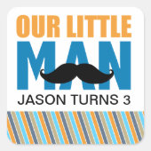 Little Man Square Sticker Labels (Vorderseite)