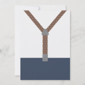 Little Man Taufe Einladung, Navy Blue, Brown Einladung (Rückseite)