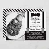 Little Man Taufe Einladung, schwarz Einladung (Vorne/Hinten)