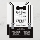 Little Man Taufe Einladung, schwarz, weiß Einladung (Vorne/Hinten)
