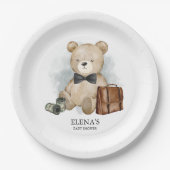 Little Man Teddy Bear Funny Boy Baby Dusche Pappteller (Vorderseite)