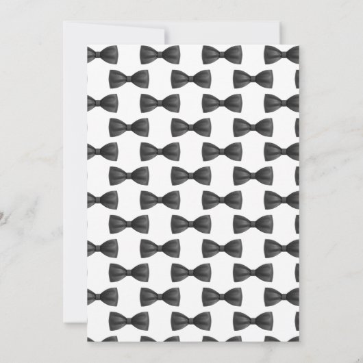 Little Man Way Teddy Bear Tux Bow Krawatte Babydus Einladung (Rückseite)