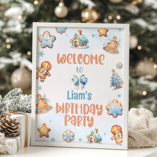 Little Man Weihnachtsgebäck Geburtstag Willkommen Poster