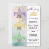 Little Mardi Gras Queen Fleur de Lis Baby Shower Einladung (Vorderseite)