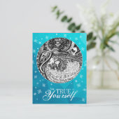 Little Match Girl | Turqoise Postcard Postkarte (Stehend Vorderseite)