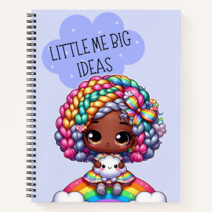 Little Me Big Ideas - Niedlicher Chibi Girl Blue Notizblock