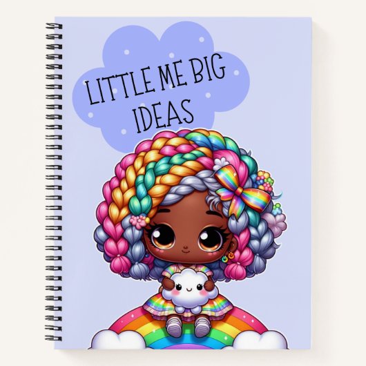 Little Me Big Ideas - Niedlicher Chibi Girl Blue Notizblock (Vorderseite)