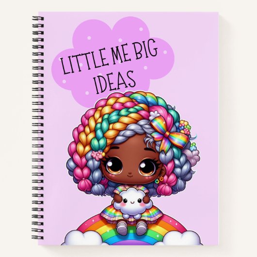 Little Me Big Ideas - Niedliches Chibi Girl Lila Notizblock (Vorderseite)