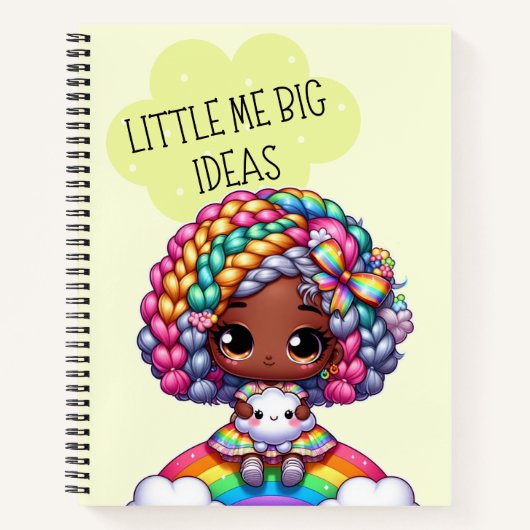 Little Me Big Ideas - Niedliches Chibi Girl Yellow Notizblock (Vorderseite)