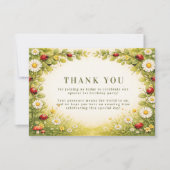 Little Meadow Lady Turns One Dankeskarte (Vorderseite)