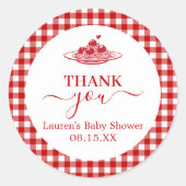 Little Meatball Baby Shower Round Sticker (Vorderseite)