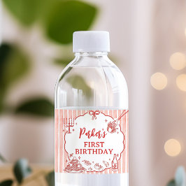 Little Meatball Birthday Party Water Bottle Label Wasserflaschenetikett