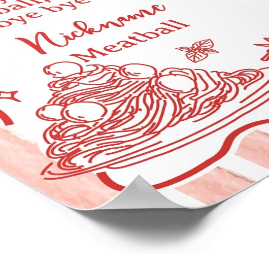 Little Meatball Birthday Photo Milestone Sign Poster (Ecke)