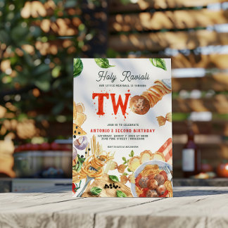 Little Meatball | Heilige Ravioli Zweiter Geburtst Einladung