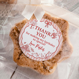 Little Meatball Italian Birthday Party Runder Aufkleber