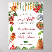Little Meatball Italian Pasta Baby Shower Poster (Vorne)
