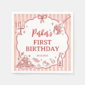 Little Meatball Italian Pasta Birthday Party Serviette (Vorderseite)