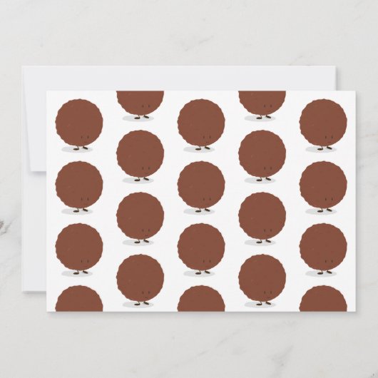 Little Meatball macht ein Foto zum ersten Geburtst Einladung (Rückseite)