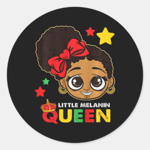 Little Melanin Queen Black History Month Blm Afric Runder Aufkleber
