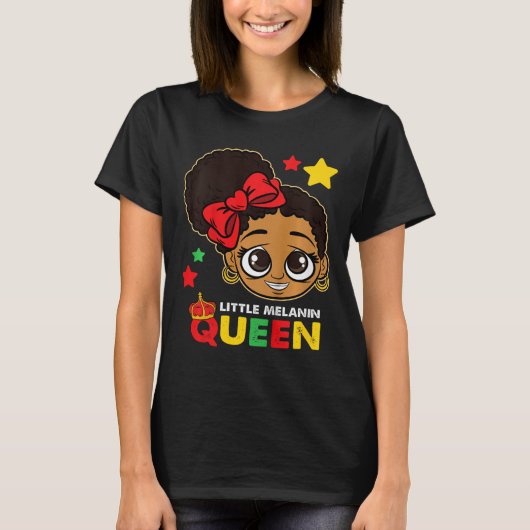 Little Melanin Queen Black History Month Blm Afric T-Shirt (Vorderseite)