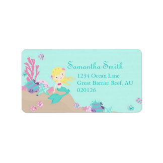 Little Mermaid Address Label Blonde Adressaufkleber