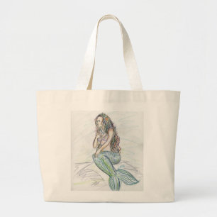 Little Mermaid Art Custom Tasche Beach Bag