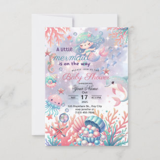 LIttle Mermaid Baby Dusche Einladung
