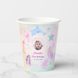  Little Mermaid Baby Girl First Birthday Cups Pappbecher