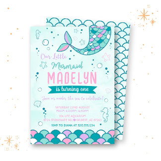 Little Mermaid Birthday Einladung